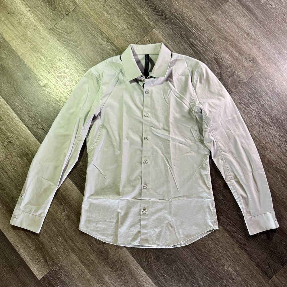 Lululemon Shirt Mens Size Small Gray Performance Long Sleeve Button Up - Picture 1 of 5